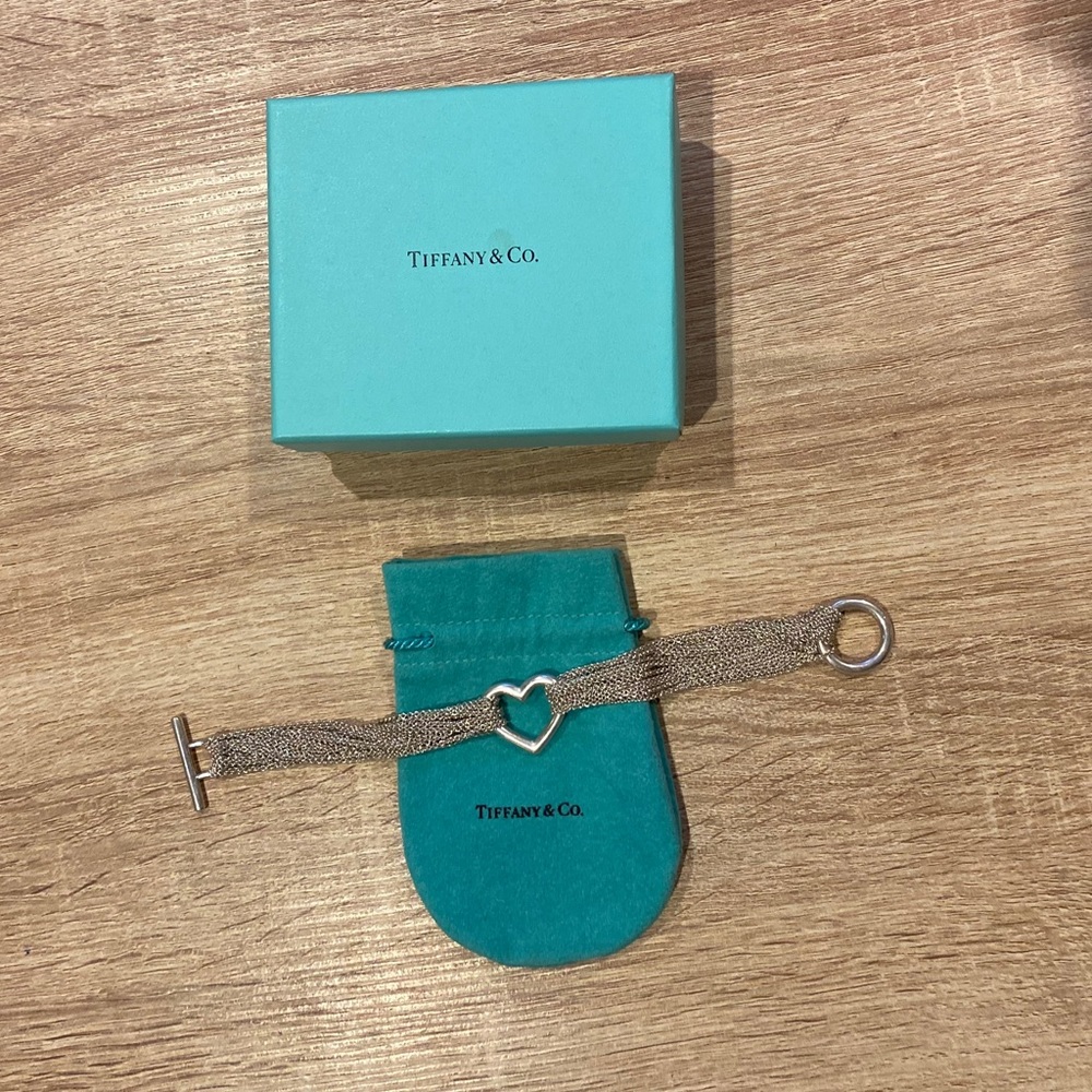 Sterling silver Tiffany & Co. mesh heart bracelet